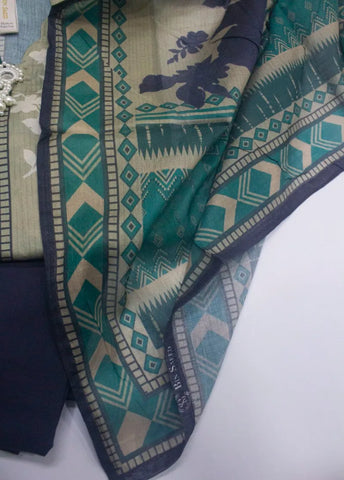 3 Piece Printed Stitched MultiColor Lawn Shirt with Trouser & Dupatta