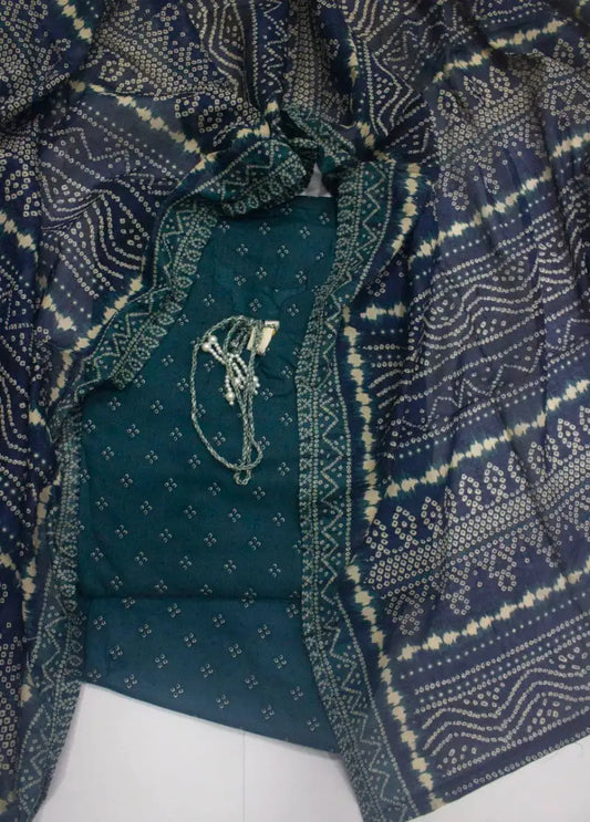 3 Piece Printed Stitched Teal Color Lawn Shirt with Trouser & Dupatta