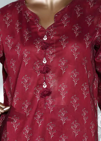 3 Piece Printed Maroon Color Lawn Shirt with Trouser & Dupatta