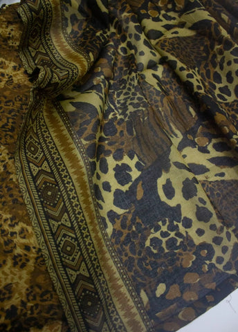 3 Piece Printed Stitched Brown Color Lawn Shirt with Trouser & Dupatta