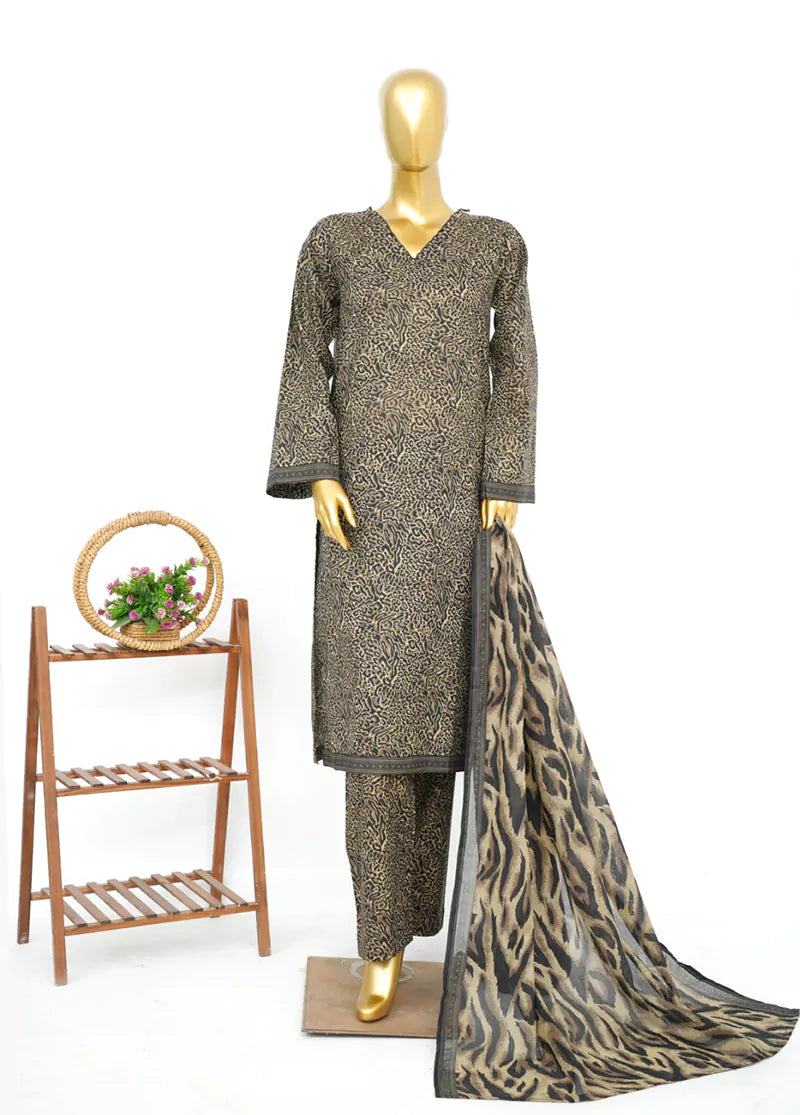 3 Piece Printed Stitched MultiColor Lawn Shirt with Trouser & Dupatta