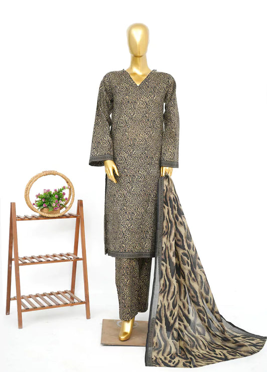 3 Piece Printed Stitched MultiColor Lawn Shirt with Trouser & Dupatta