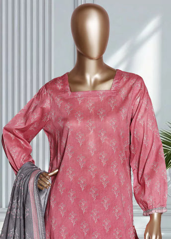 3 Piece Printed Flamingo Pink Color Lawn Shirt with Trouser & Dupatta