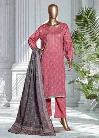 3 Piece Printed Flamingo Pink Color Lawn Shirt with Trouser & Dupatta