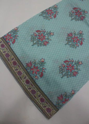 3 Piece Printed Stitched Blue Color Lawn Shirt with Trouser & Dupatta