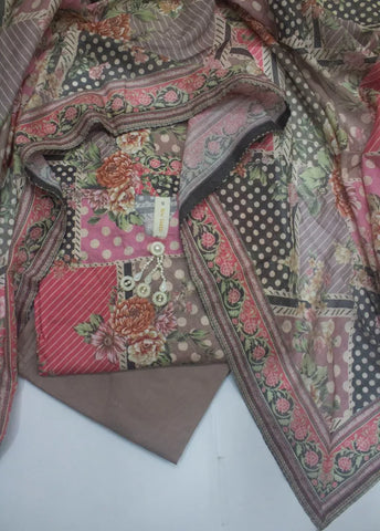 3 Piece Printed Stitched MultiColor Lawn Shirt with Trouser & Dupatta