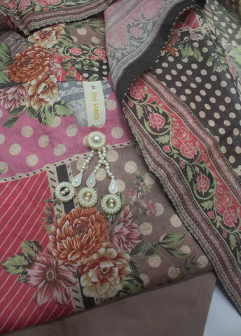 3 Piece Printed Stitched MultiColor Lawn Shirt with Trouser & Dupatta