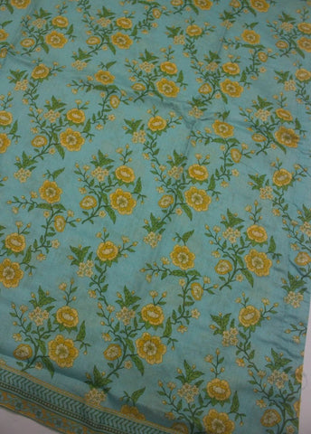 2 Piece Printed Stitched Turquoise Color Lawn Shirt and Farshi Shalwar