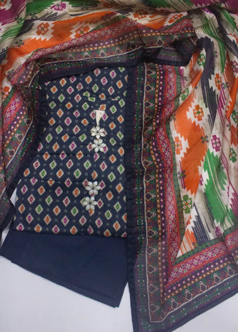3 Piece Printed Stitched MultiColor Lawn Shirt with Trouser & Dupatta