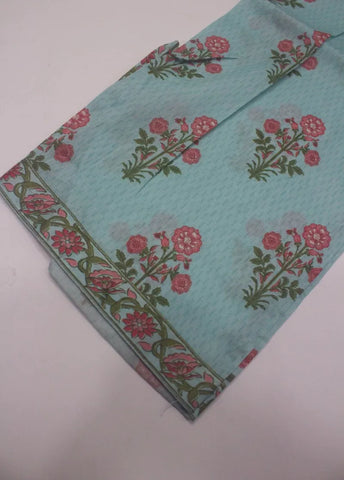 3 Piece Printed Stitched Pastel Blue Color Lawn Shirt with Trouser & Dupatta \