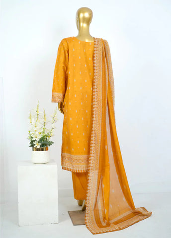 3 Piece Printed Stitched Orange Color Lawn Shirt with Trouser & Dupatta