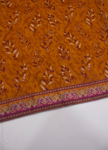 2 Piece Printed Stitched Honey Orange Color Lawn Shirt and Farshi Shalwar