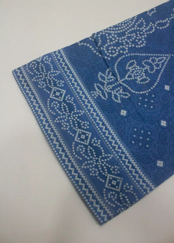 3 Piece Printed Stitched Ink Blue Color Lawn Shirt with Trouser & Dupatta
