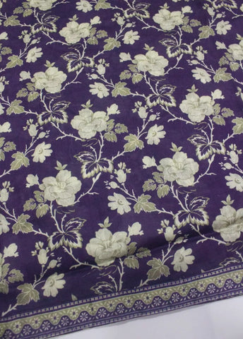3 Piece Printed Stitched Purple Color Lawn Shirt with Trouser & Dupatta