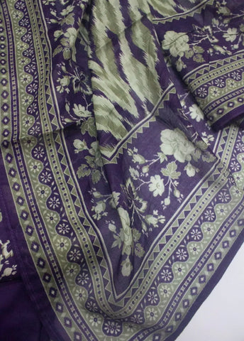3 Piece Printed Stitched Purple Color Lawn Shirt with Trouser & Dupatta