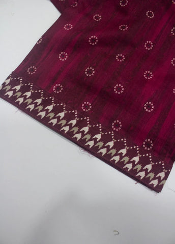 2 Piece Printed Stitched Maroon Color Lawn Shirt and Farshi Shalwar