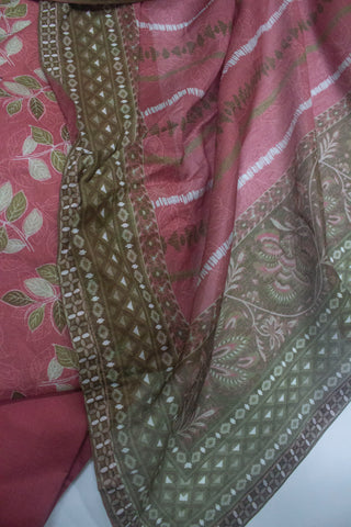 3 Piece Printed Stitched Punch Pink Color Lawn Shirt with Trouser & Dupatta