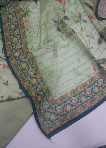 3 Piece Printed Stitched Mint Green Color Lawn Shirt with Trouser & Dupatta