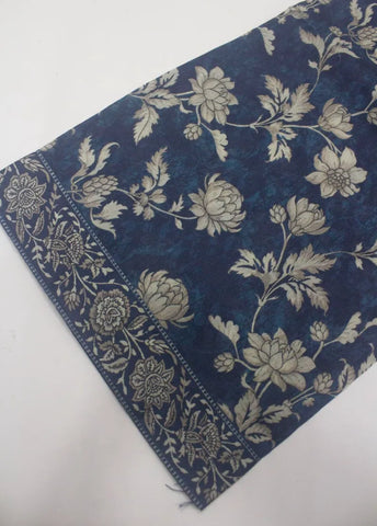 3 Piece Printed Stitched Navy Blue Color Lawn Shirt with Trouser & Dupatta