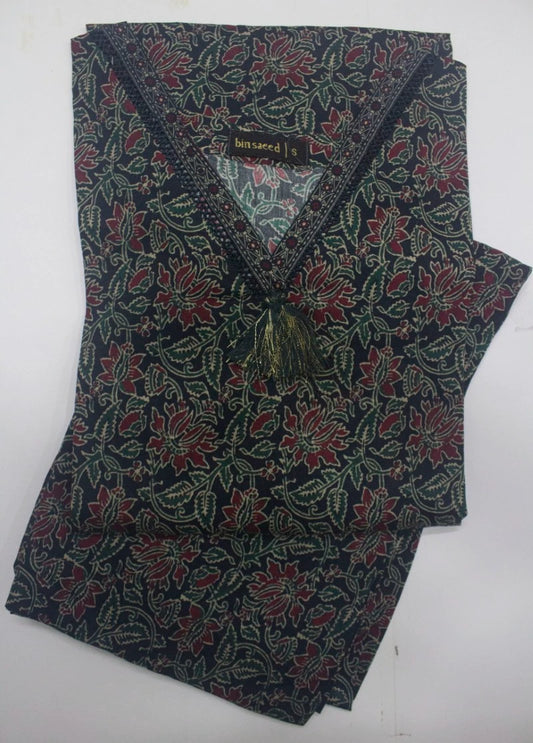 2 Piece Printed Stitched MultiColor Lawn Shirt and Farshi Shalwar