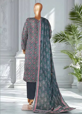 3 Piece Printed Teal Color Lawn Shirt with Trouser & Dupatta