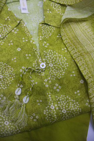 3 Piece Printed Stitched Parrot Green Color Lawn Shirt with Trouser & Dupatta