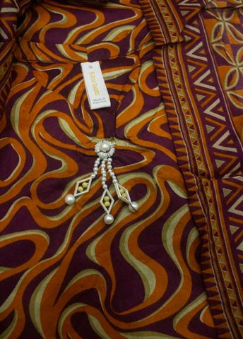 3 Piece Printed Stitched MultiColor Lawn Shirt with Trouser & Dupatta