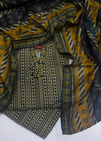 3 Piece Printed Stitched MultiColor Lawn Shirt with Trouser & Dupatta