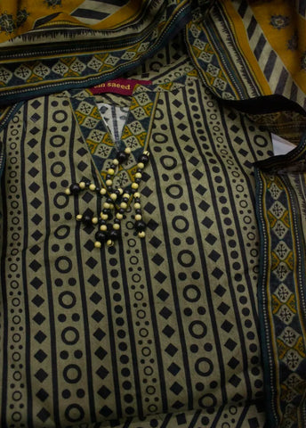 3 Piece Printed Stitched MultiColor Lawn Shirt with Trouser & Dupatta