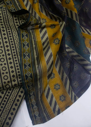 3 Piece Printed Stitched MultiColor Lawn Shirt with Trouser & Dupatta
