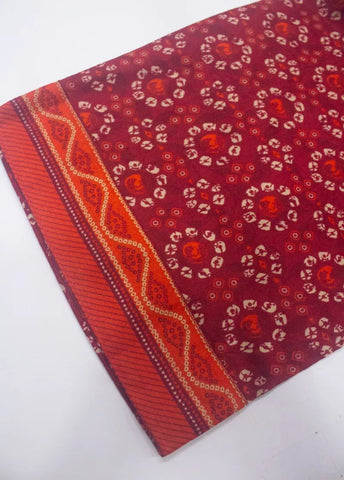 3 Piece Printed Stitched Red Color Lawn Shirt with Trouser & Dupatta