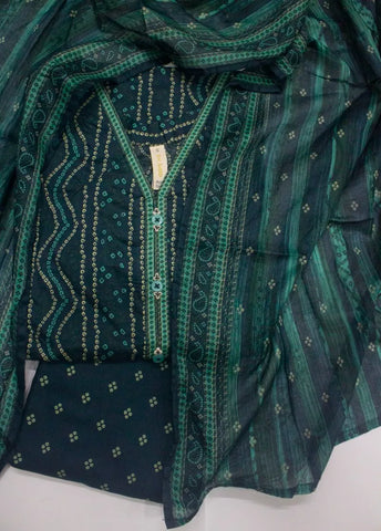 3 Piece Printed Stitched Navy Blue Color Lawn Shirt with Trouser & Dupatta