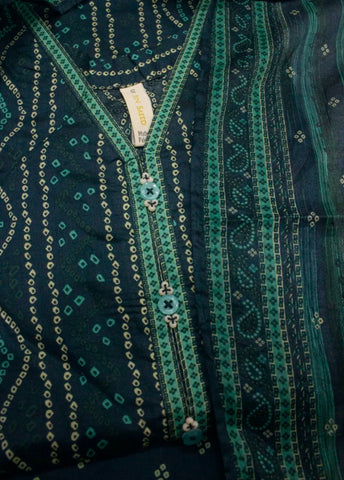 3 Piece Printed Stitched Navy Blue Color Lawn Shirt with Trouser & Dupatta