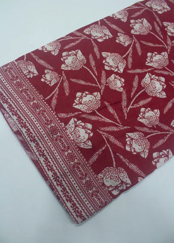 3 Piece Printed Stitched Red Color Lawn Shirt with Trouser & Dupatta