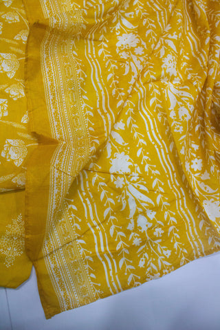 3 Piece Printed Stitched Yellow Color Lawn Shirt with Trouser & Dupatta