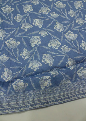 3 Piece Printed Stitched Blue Color Lawn Shirt with Trouser & Dupatta
