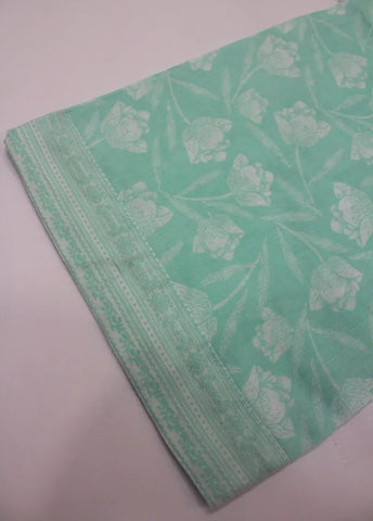 3 Piece Printed Stitched Turquoise Color Lawn Shirt with Trouser & Dupatta