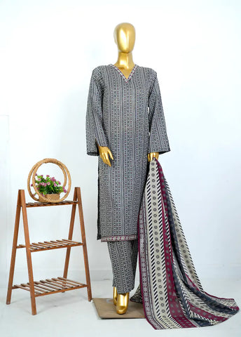 3 Piece Printed Stitched MultiColor Lawn Shirt with Trouser & Dupatta