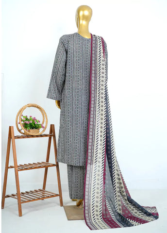 3 Piece Printed Stitched MultiColor Lawn Shirt with Trouser & Dupatta