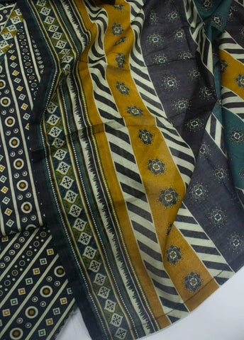 3 Piece Printed Stitched MultiColor Lawn Shirt with Farshi Shalwar & Dupatta