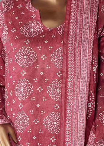 3 Piece Printed Coral Pink Color Lawn Shirt with Trouser & Dupatta
