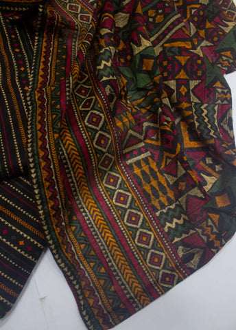 3 Piece Printed Stitched MultiColor Lawn Shirt with Farshi Shalwar & Dupatta