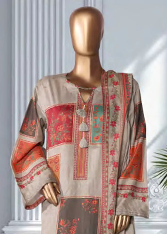 3 Piece Printed MultiColor Lawn Shirt with Trouser & Dupatta