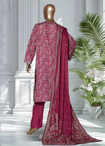 3 Piece Printed Shocking Pink Color Lawn Shirt with Trouser & Dupatta