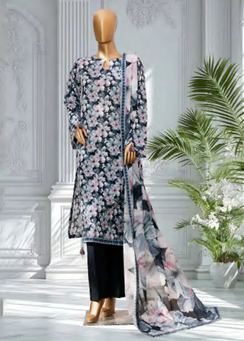 3 Piece Printed MultiColor Lawn Shirt with Trouser & Dupatta