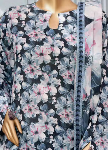 3 Piece Printed MultiColor Lawn Shirt with Trouser & Dupatta