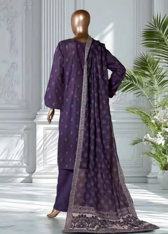 3 Piece Printed Purple Color Lawn Shirt with Trouser & Dupatta