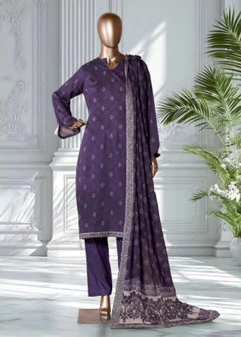 3 Piece Printed Purple Color Lawn Shirt with Trouser & Dupatta
