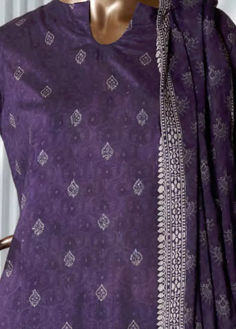 3 Piece Printed Purple Color Lawn Shirt with Trouser & Dupatta