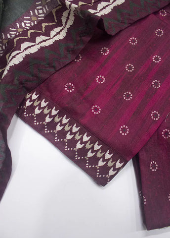 3 Piece Printed Maroon Color Lawn Shirt with Trouser & Dupatta